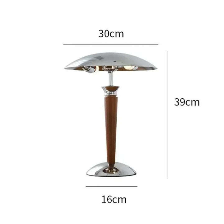 Dimensions of VIKA desk lamp showing 39cm height, 30cm width, and 16cm base