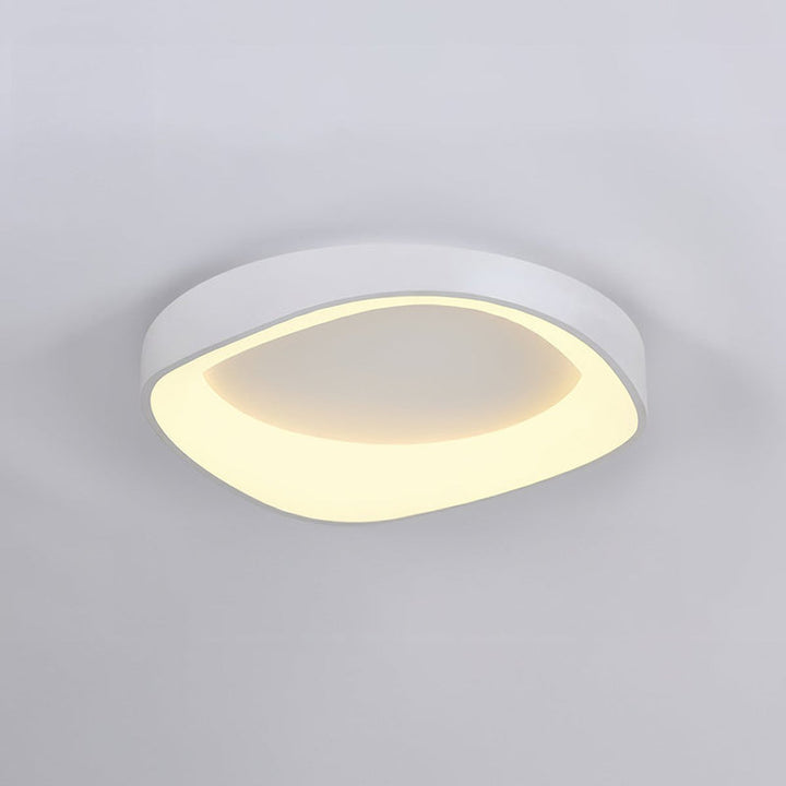 White LED ceiling light with wave edge, eco-friendly flush mount, Scandinavian minimalist lighting