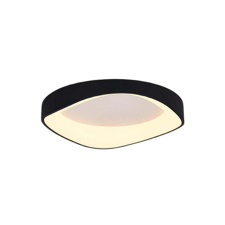 Nordic Ceiling light fixture with black frame and white interior on a white background