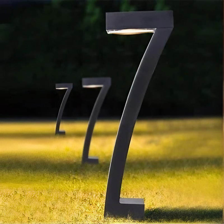 Modern solar garden light, waterproof LED outdoor pathway light, black, easy-to-install garden stakes included