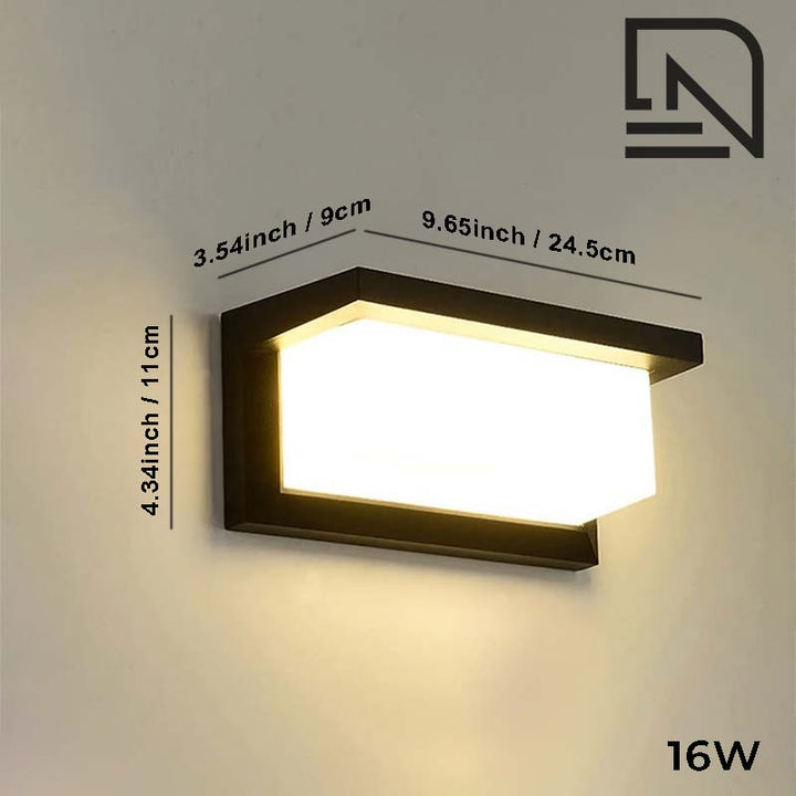 Black outdoor 16W modern Wall Light