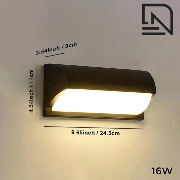Black outdoor LED 16W modernWall Light