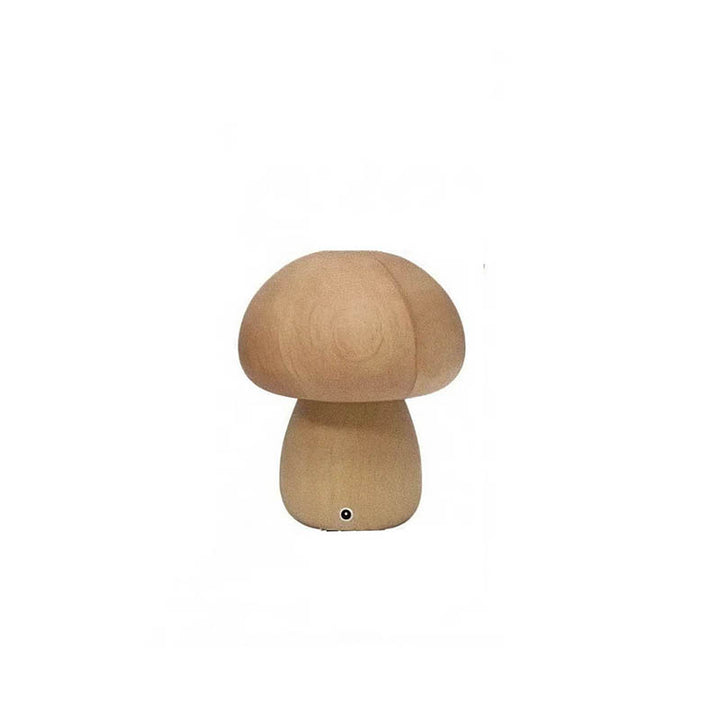Small mushroom lamp, USB rechargeable wooden night light.