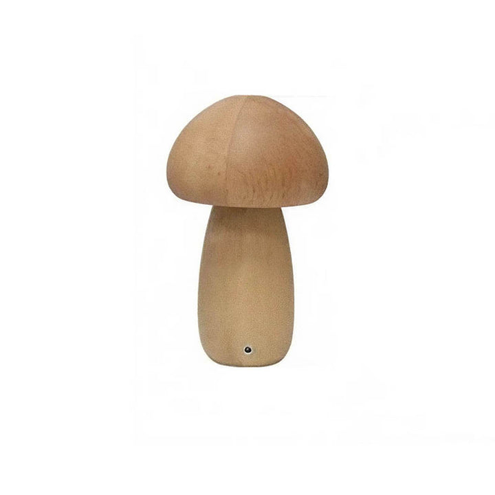 Medium mushroom lamp, USB rechargeable wooden night light.