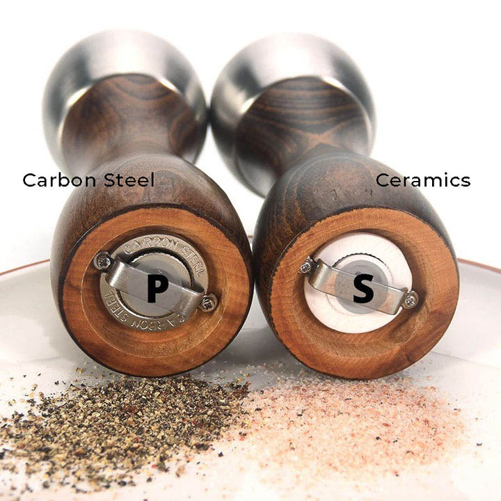 Close-up of KVAERN Grinder Mechanism – Detailed view of the precision carbon steel rotor for pepper and ceramic rotor for salt, ensuring optimal flavour release.