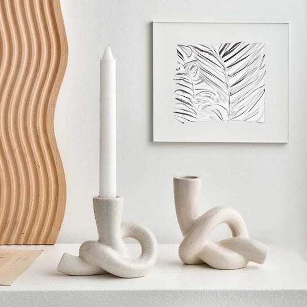 Nordic Candle Holder – Ceramic Scandinavian Décor Piece